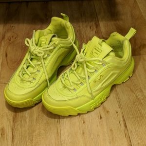 Lime green fila disruptor 2